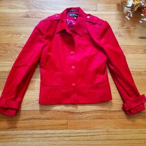 Giorgio Sant Angelo 3 Button 100% Wool Blazer Coat Red sz 6 Vintage holiday
